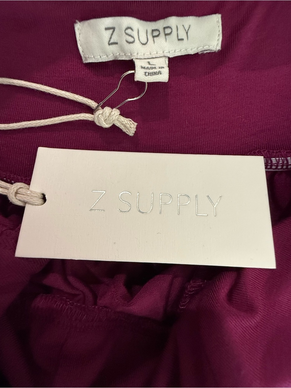 Z Supply NWT‎ Roz Jumpsuit Magenta Fushia Spaghetti-Strap Wide-Leg Goucho L - Picture 7 of 9